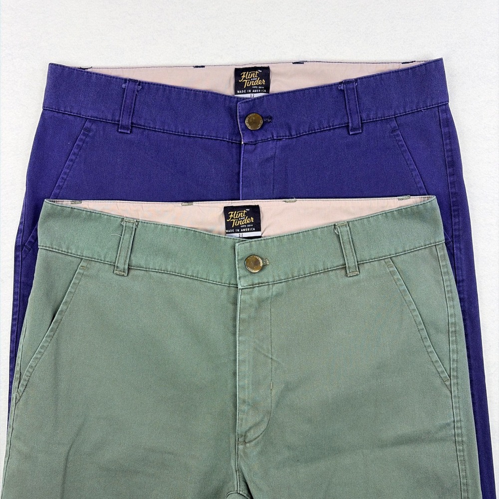 Flint and Tinder 365 Pants Mens 32 Blue Sage Green Nylon Cotton Sateen Bundle